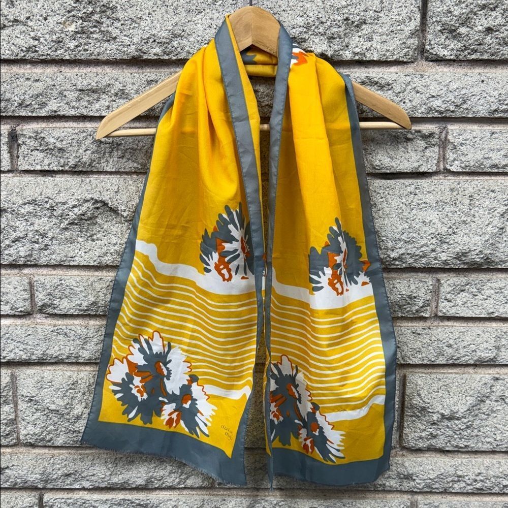 Monique Martin Yellow and Gray Scarf